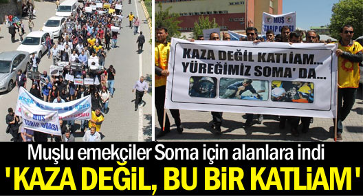 Muşlu emekçiler Soma için alanlara indi
