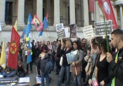 Trafalgar'da Soma protestosu