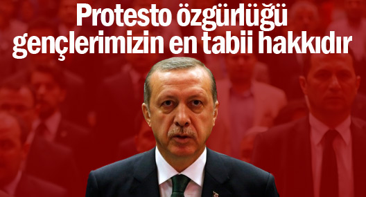 Erdoğan: Protesto özgürlüğü gençlerimizin en tabii hakkıdır