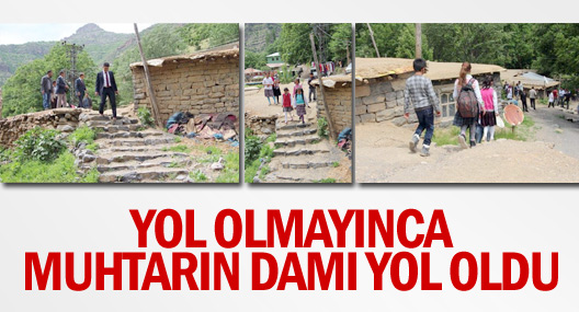 Öğrenciler, Yol Olmayınca Muhtarın Damından Okula Gidiyorlar