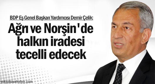 Çelik: Ağrı ve Norşin'de halkın iradesi tecelli edecek