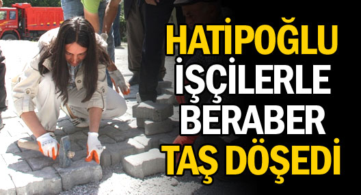 Eş başkanlar çalışmaları denetledi, parke taşı döşedi