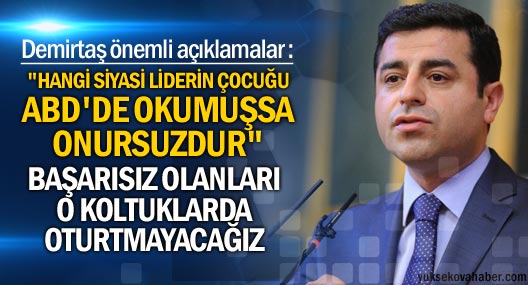 Demirtaş'tan önemli açıklamalar