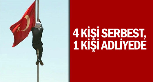 Diyarbakır'da Bayrak İndirme Soruşturmasında 4 kişi serbest 1 kişi adliyede