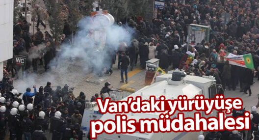 Van'daki yürüyüşe polis müdahalesi