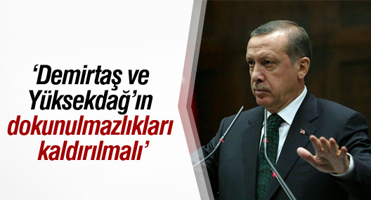 Erdoğan: Demirtaş ve Yüksekdağ’ın dokunulmazlıkları kaldırılmalı