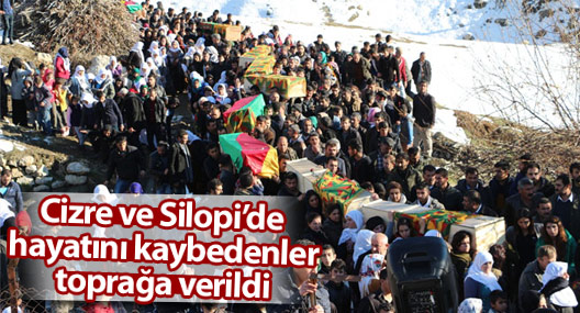 Cizre, Silopi ve Şırnak’ta öldürülen 12 kişiyi on binler toprağa verdi