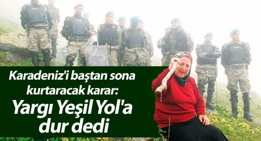 Karadeniz'i baştan sona kurtaracak karar: Yargı Yeşil Yol'a dur dedi
