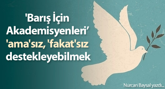 'Barış İçin Akademisyenleri 'ama'sız, 'fakat'sız destekleyebilmek