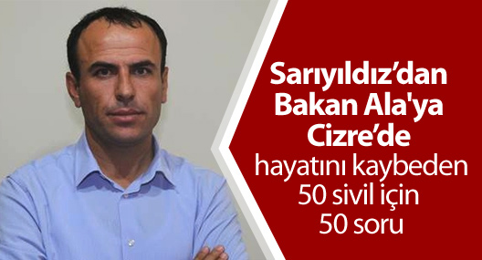 Sarıyıldız’dan Ala'ya, Cizre'de hayatını kaybeden 50 sivil için 50 soru!