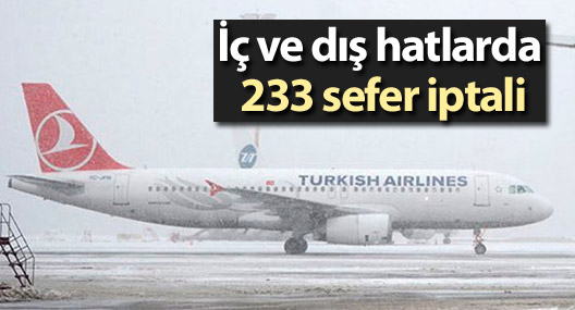 İç ve dış hatlarda 233 sefer iptali