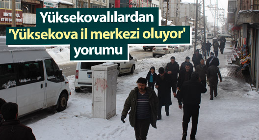 Yüksekovalılardan 'Yüksekova il merkezi oluyor' yorumu