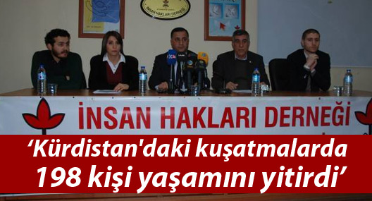 İHD: Kürdistan'daki kuşatmalarda 198 kişi yaşamını yitirdi