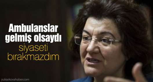 Emine Ayna: Ambulanslar gelmiş olsaydı siyaseti bırakmazdım