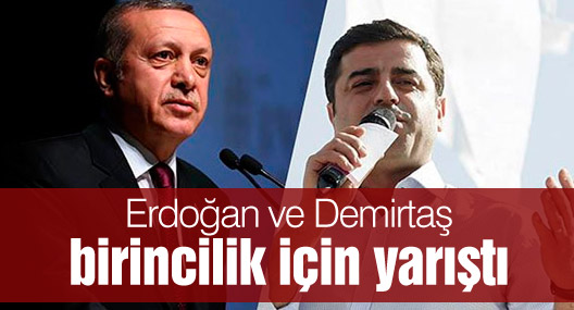 Erdoğan ve Demirtaş birincilik için yarıştı
