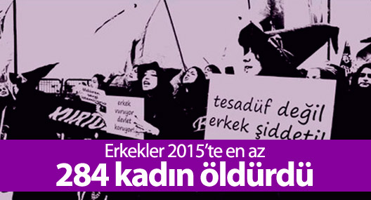 Erkekler 2015’te en az 284 kadın öldürdü