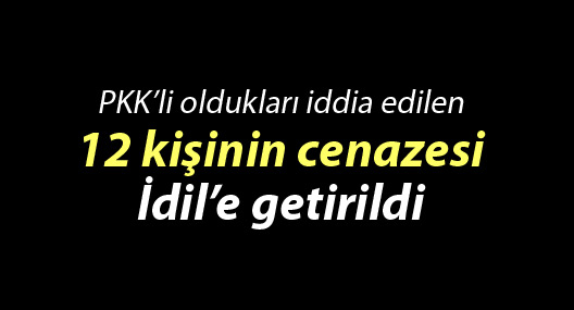 İdil'e PKK'li olduğu iddia edilen 12 kişinin cenazesi getirildi