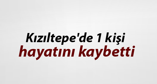 Kızıltepe'de 1 kişi hayatını kaybetti