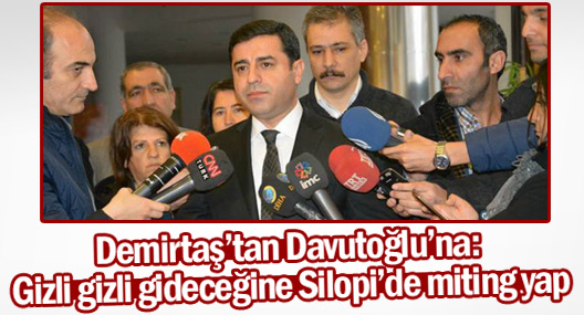 Demirtaş’tan Davutoğlu’na: Gizli gizli gideceğine Silopi’de miting yap