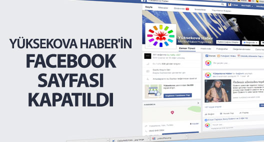 Facebook Yüksekova Haber'in sayfasını kapattı