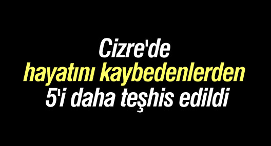 Cizre'de hayatını kaybedenlerden 5'i daha teşhis edildi
