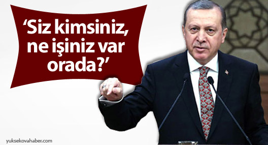 Erdoğan: Siz kimsiniz, ne işiniz var orada?