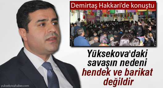 Demirtaş: Yüksekova'daki savaşın nedeni hendek ve barikat değildir