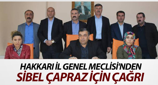 Hakkari İl Genel Meclisi'nden Sibel Çapraz için çağrı
