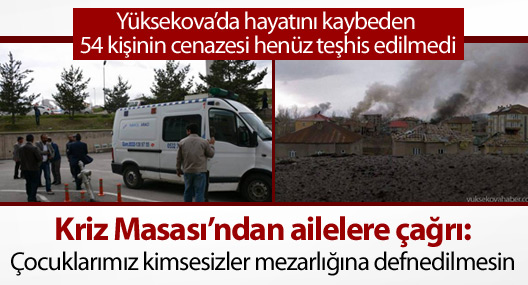 Kriz Masası'ndan çağrı: Çocuklarımız kimsesizler mezarlığına defnedilmesin