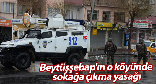 Beytüşşebap'ın o köyünde sokağa çıkma yasağı
