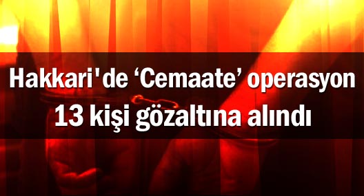 Hakkari'de 'Cemaate' operasyon: 13 gözaltı