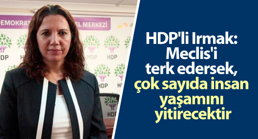 HDP'li Irmak: Meclis'i terk edersek, çok sayıda insan yaşamını yitirecektir