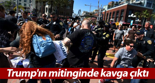 Trump'ın San Diego mitinginde kavga çıktı