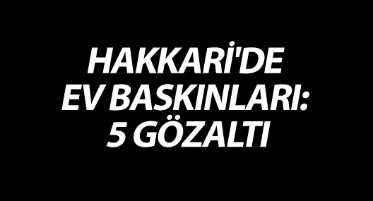 Hakkari'de ev baskınları: 5 gözaltı
