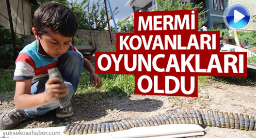 Mermi kovanları, evleri yıkılan çocukların oyuncağı oldu