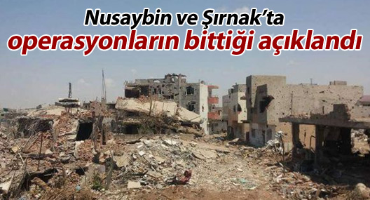 Nusaybin ve Şırnak'ta operasyonların bittiği açıklandı