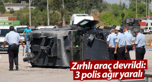 Adana’da zırhlı araç devrildi: 3 polis ağır yaralı