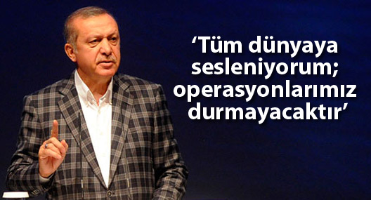 Erdoğan: Tüm dünyaya sesleniyorum; operasyonlarımız durmayacaktır
