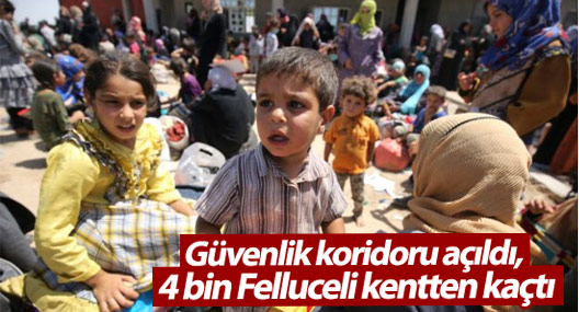 Güvenlik koridoru açıldı, 4 bin Felluceli kentten kaçtı