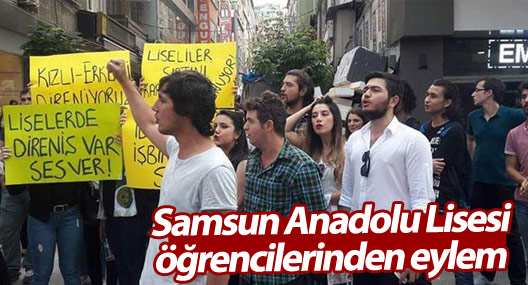 Samsun Anadolu Lisesi öğrencilerinden eylem