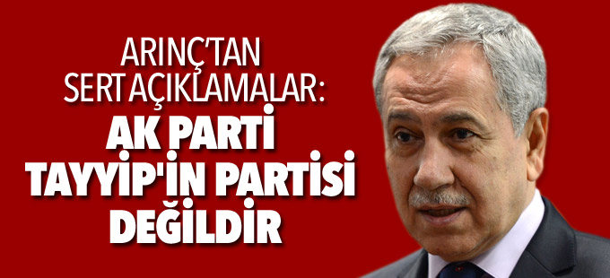 Arınç: AK Parti Tayyip'in partisi değildir