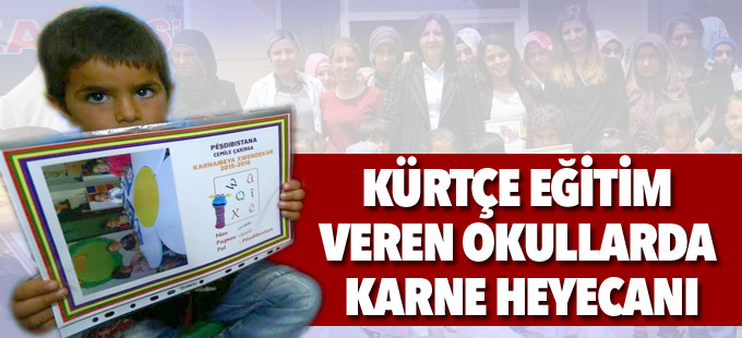 Kürtçe eğitim veren okullarda karne heyecanı