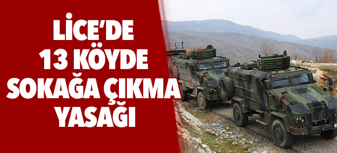 Lice’de 13 köyde sokağa çıkma yasağı