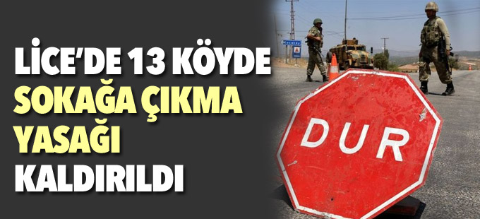 Lice ilçesinde sokağa çıkma yasağı kaldırıldı