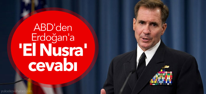 ABD'den Erdoğan'a 'El Nusra' cevabı