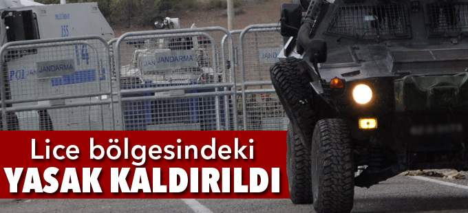 Lice bölgesindeki sokağa çıkma yasağı kaldırıldı