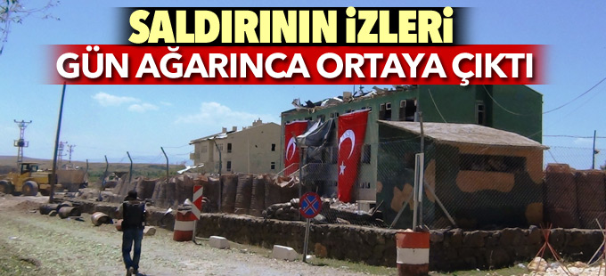 Karakola yapılan saldırının izleri gün ağarınca ortaya çıktı