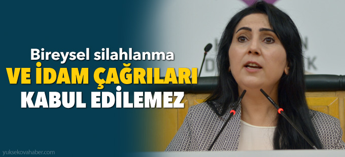 Yüksekdağ: Bireysel silahlanma ve idam çağrıları kabul edilemez