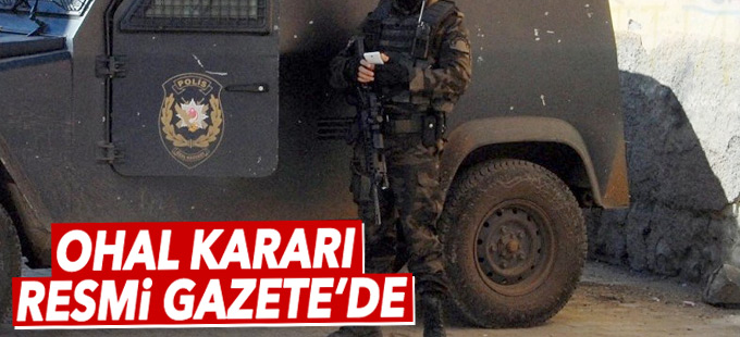 OHAL kararı Resmi Gazete’de