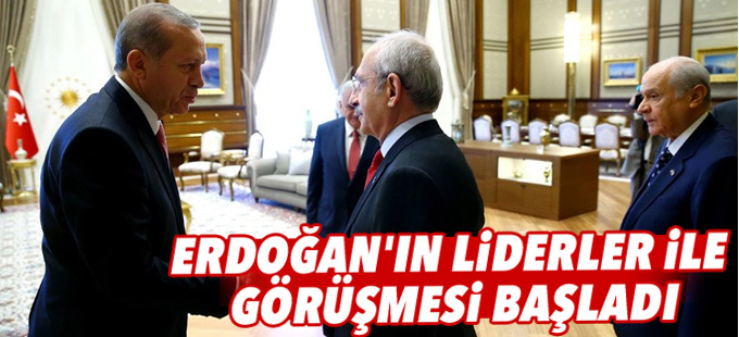 Cumhurbaşkanı Erdoğan'ın liderler ile görüşmesi başladı